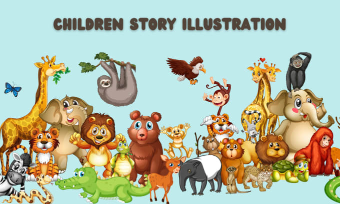 Gig Preview - Create children story book illustration and children book cover design