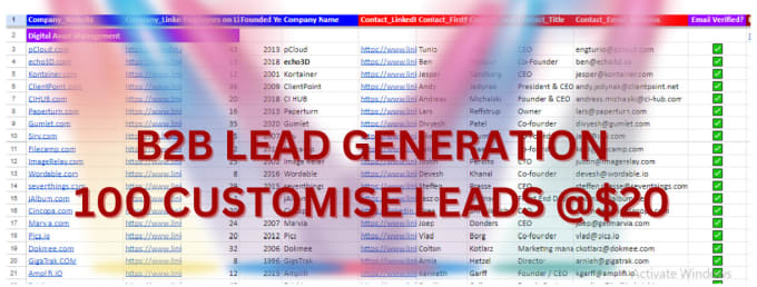 Gig Preview - Do targeted b2b lead generation,  email and cold calling list