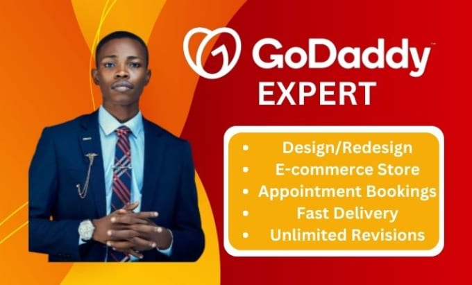 Gig Preview - Godaddy, godadaddy website, godaddy redesign, godadaddy design, ecommerce