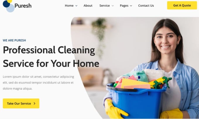 Gig Preview - Build house cleaning service website office cleaning website appointment website