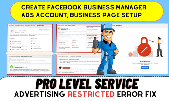 Gig Preview - Create or fix facebook business manager and ads account