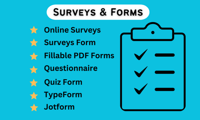 Gig Preview - Create online survey and form design using jotform or typeform