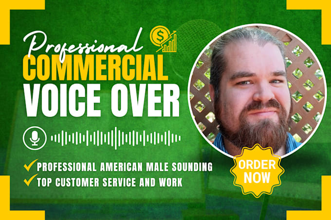 Gig Preview - Record a professional american male commercial voice over