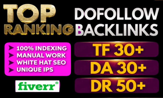 Gig Preview - Make high tf, da, DR permanent dofollow backlinks for SEO