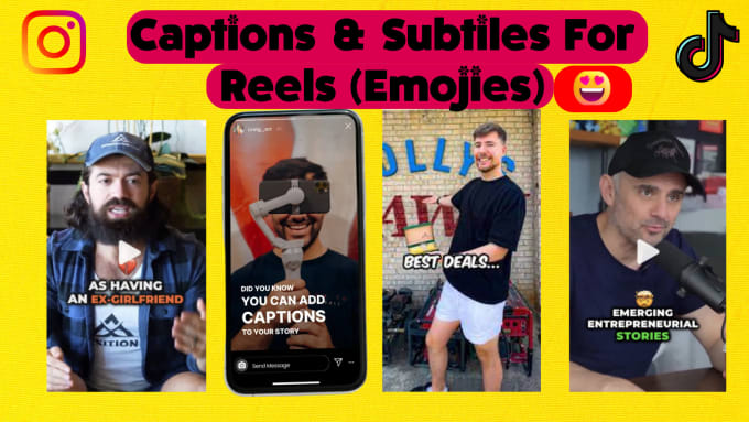 Gig Preview - Add subtitles, captions or emoji in youtube shorts,insta reels and tiktok video