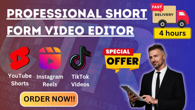 Gig Preview - Edit your short form video within 4 hours