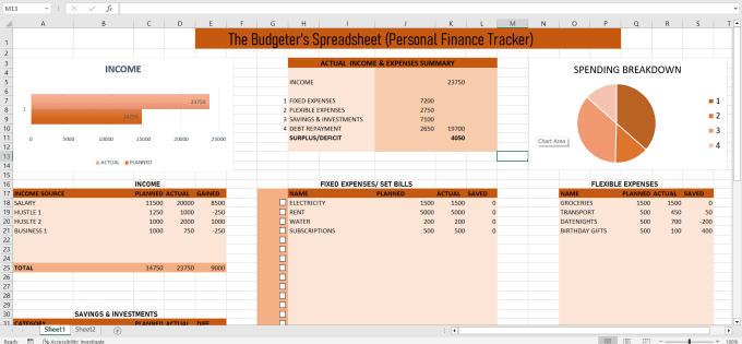 Bestseller - provide a monthly automated budget spreadsheet,  in excel