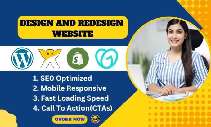 Bestseller - design, redesign and update godaddy website, wix, shopify or wordpress website