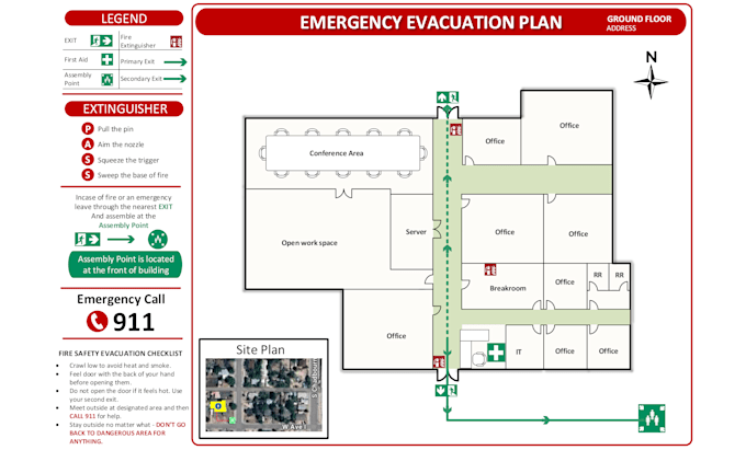 Gig Preview - Design fire emergency evacuation plan, map, diagram