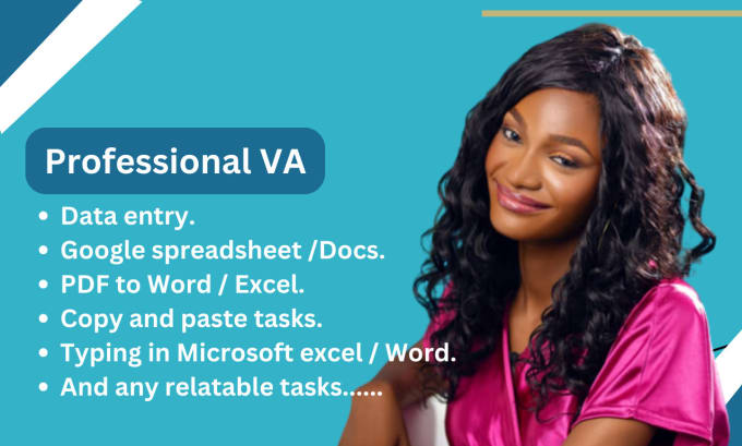 Gig Preview - Be your personal virtual assistant for fast excel data entry and typing job