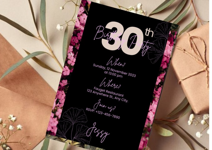 Gig Preview - Design invitation, birthday, baby shower, party and greeting card