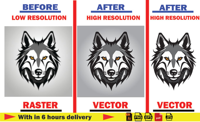 Gig Preview - Convert raster to vector, vector trace, jpg to vector, redraw, vector logo