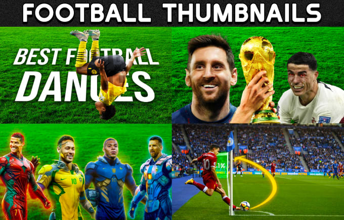 Gig Preview - Design eye catchy football or soccer youtube thumbnails