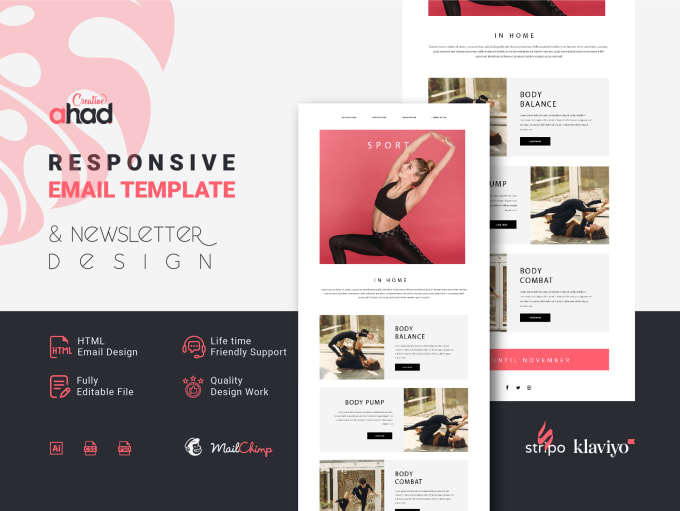 Gig Preview - Do professional mailchimp email template newsletter design