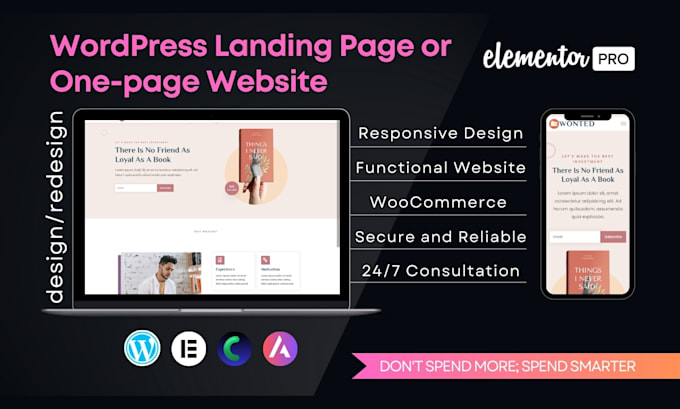 Gig Preview - Do wordpress one page website, landing page design, sales page