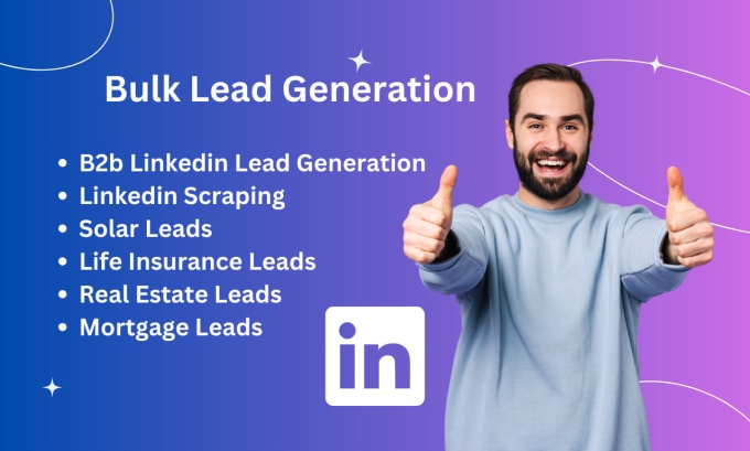 Gig Preview - Generate quality b2b leads with linkedin data entry