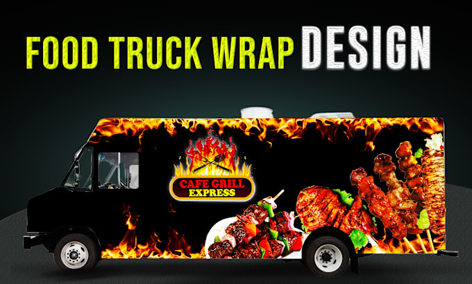 Gig Preview - Do custom food trucks, food trailer, food truck wrap designs