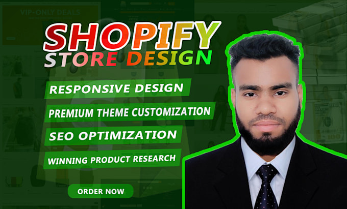 Gig Preview - Design shopify store, premium theme customization, and SEO optimization