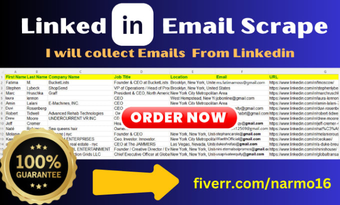 Gig Preview - Linkedin lead generation and email scraping