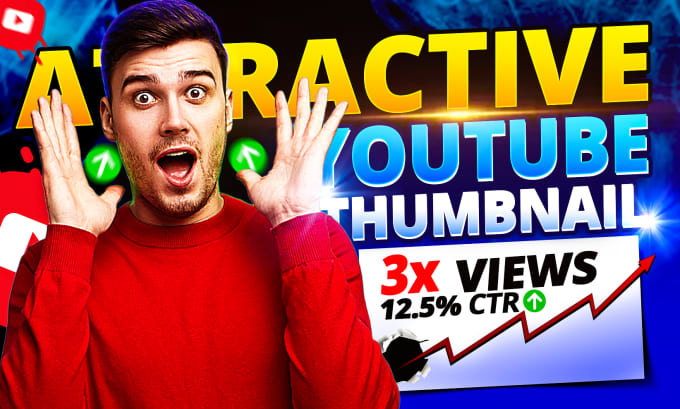 Gig Preview - Create high quality youtube thumbnail that will attract more viewers