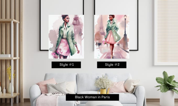 Gig Preview - Provide black woman printable wall art for your etsy shop