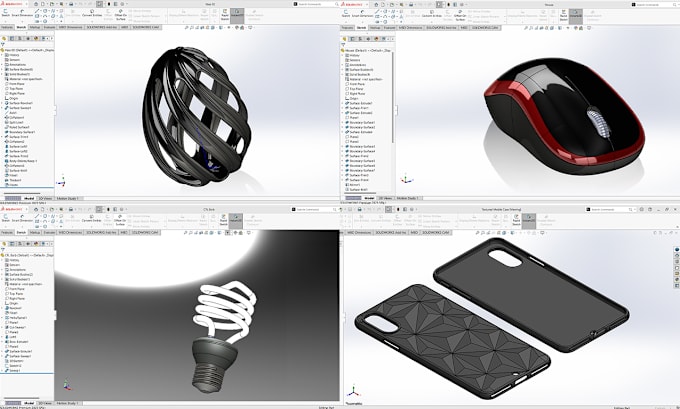 Gig Preview - Do 3d product design on solidworks and blender