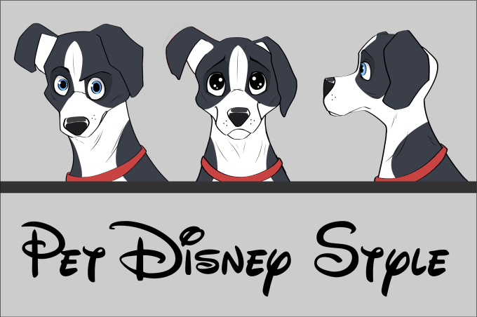 Gig Preview - Disney style cartoon portrait of your dog