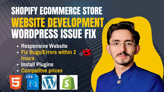 Gig Preview - Develop responsive website, shopify store, ecommerce store, word press issue fix