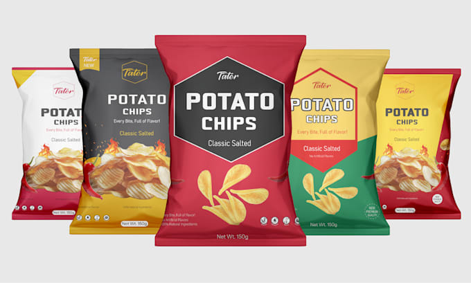 Gig Preview - Do labels for chips, potato chips, chili, food items packaging