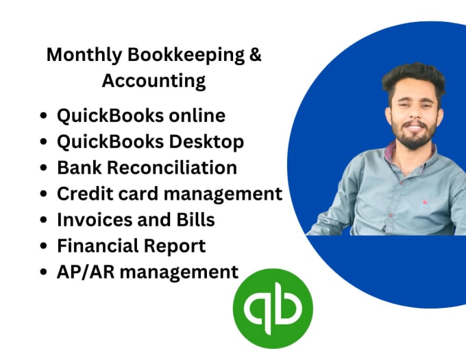 Gig Preview - Do monthly bookkeeping, reconciliation in quickbooks online