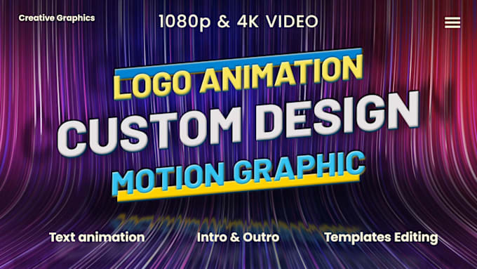 create a 2d logo animation or motion graphics design