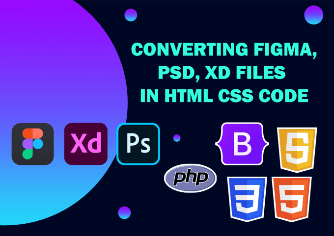 Gig Preview - Convert figma, PSD, xd file to HTML, CSS webpage