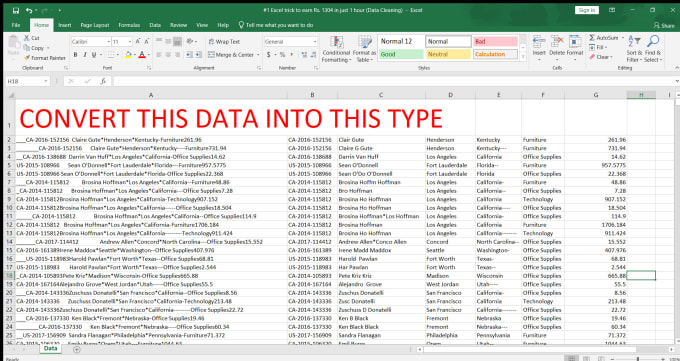 Gig Preview - Do excel data cleaning