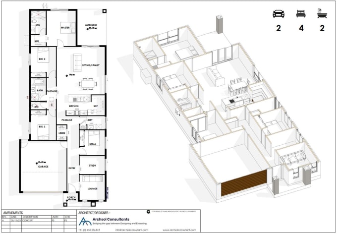 Gig Preview - Draft floor plans elevations sections