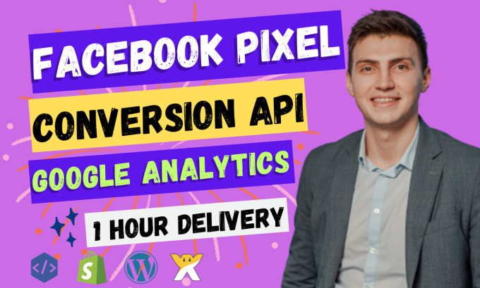 Gig Preview - Set up or fix facebook pixel shopify fb conversion API google analytics 4