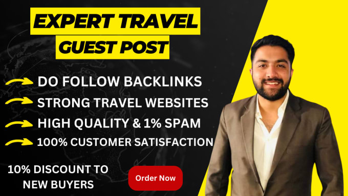 Gig Preview - Guest post on travel blog with dofollow SEO backlinks