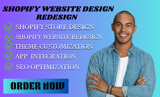 Gig Preview - Build shopify store design, shopify website design, shopify store redesign