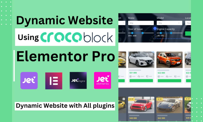 Gig Preview - Create a dynamic website with crocoblock and elementor pro