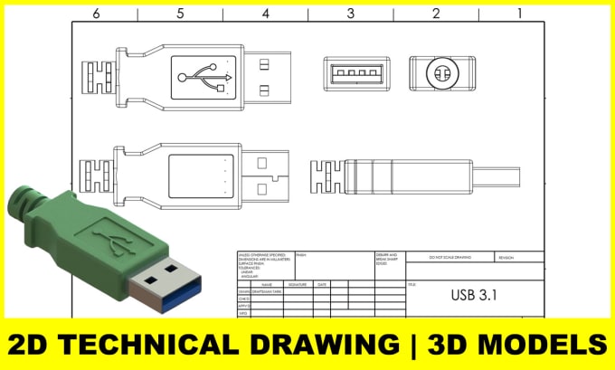 Gig Preview - Make 2d technical drawings and 3d models in solidworks