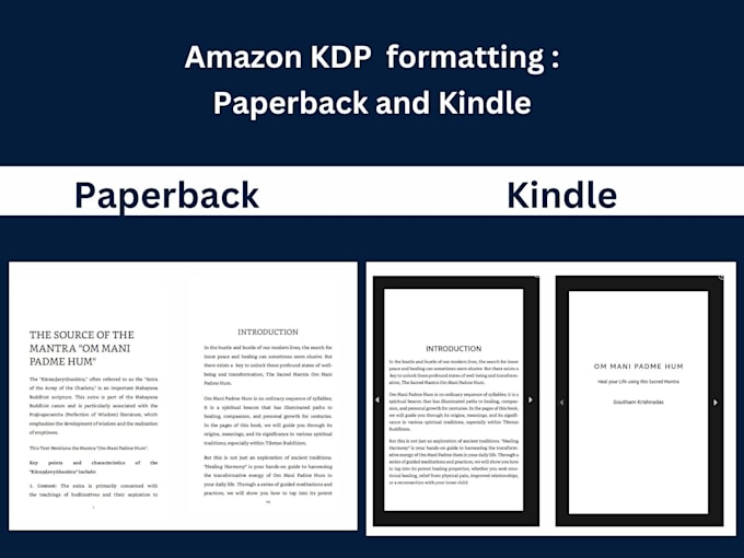 Gig Preview - Do amazon KDP formatting for paperback and ebook