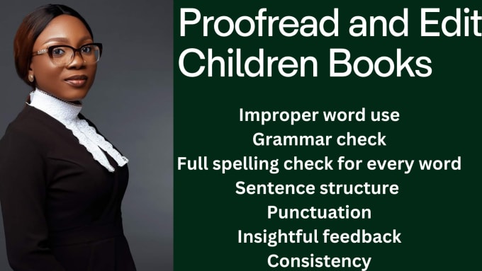 Gig Preview - Provide children book editing and proofreading