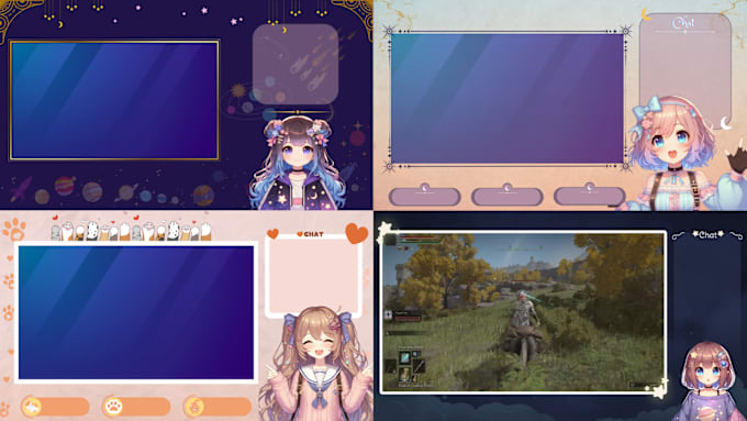 Gig Preview - Design cute overlays, stream graphics, panels for twitch