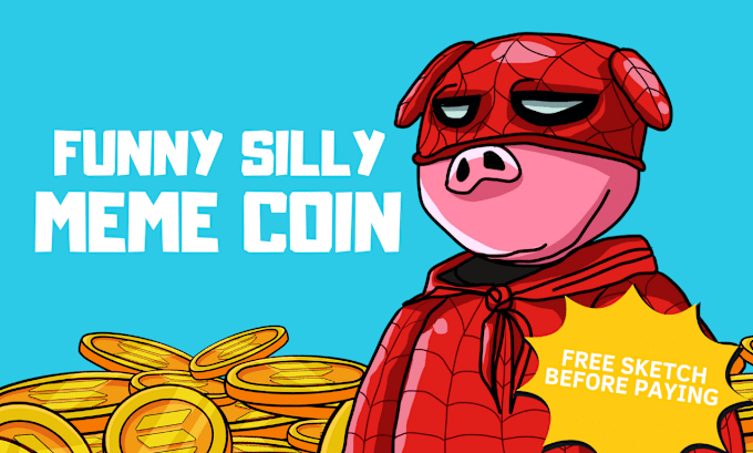 Gig Preview - Draw funny cartoon, bitcoin, meme coins, silly