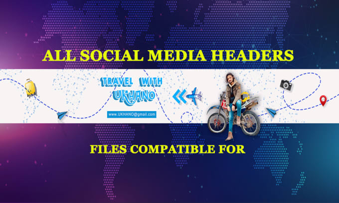 Gig Preview - Design facebook, linkedin, twitter and youtube cover, banner and header