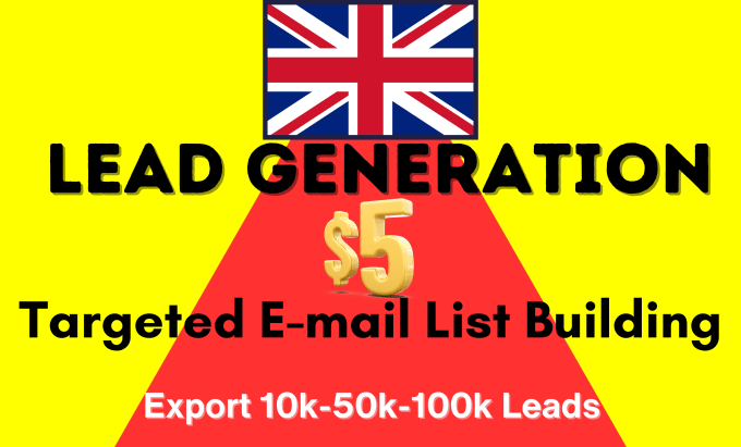 Gig Preview - Provide a high quality united kingdom or UK email list building and b2b lead gen