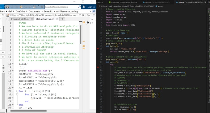 Gig Preview - Do code conversion from matlab to python and vice versa