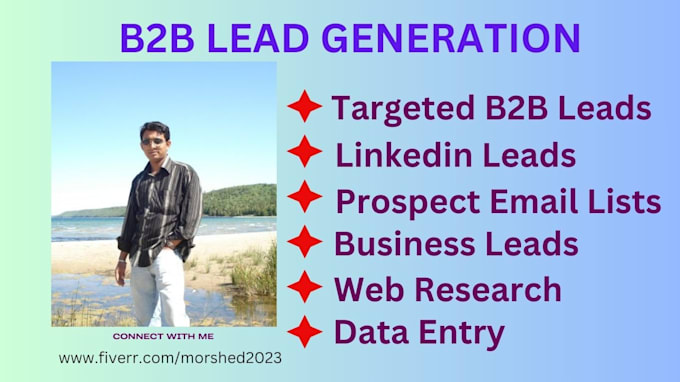 Gig Preview - Provide b2b lead generation and linkedin email list  for any industries