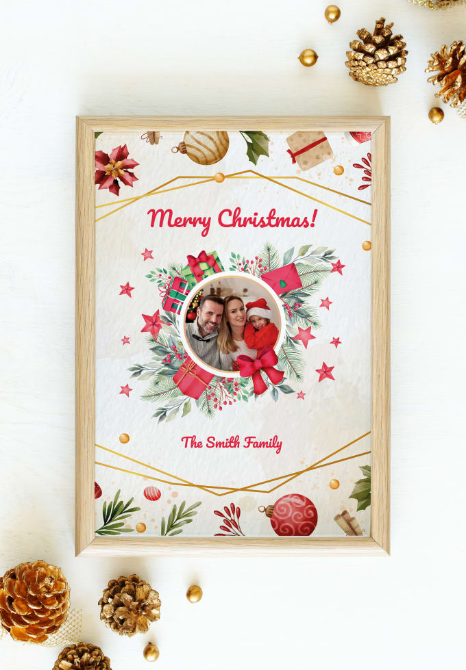 Gig Preview - Create a stylish personalized christmas photo poster for you