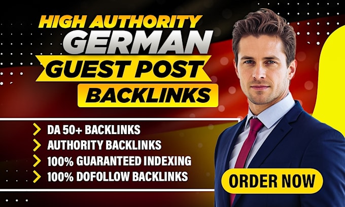 Gig Preview - Do high da german guest post dofollow white hat SEO backlinks