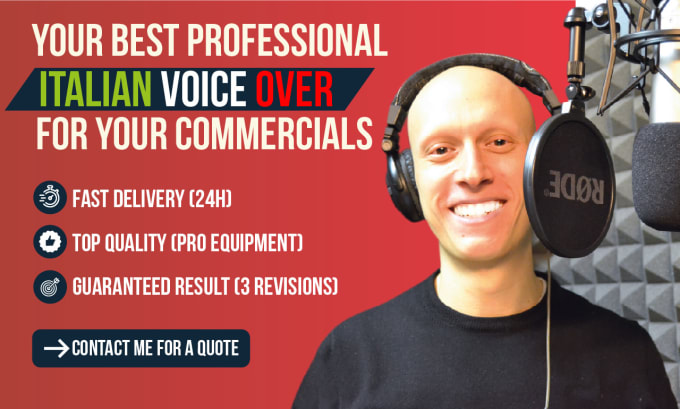 Gig Preview - Record a pro italian voice over in a perfect italian for your TV commercials